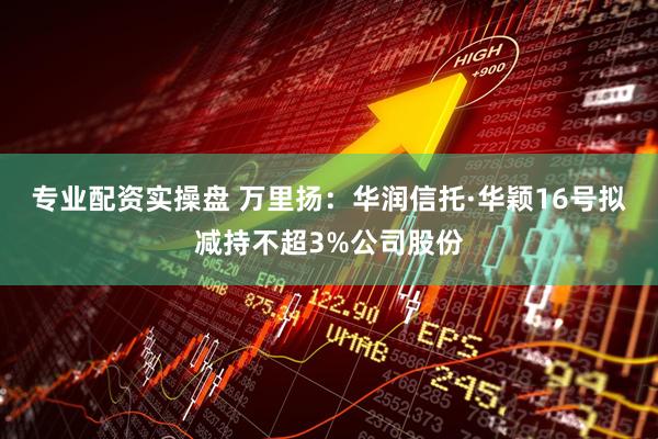 专业配资实操盘 万里扬：华润信托·华颖16号拟减持不超3%公司股份